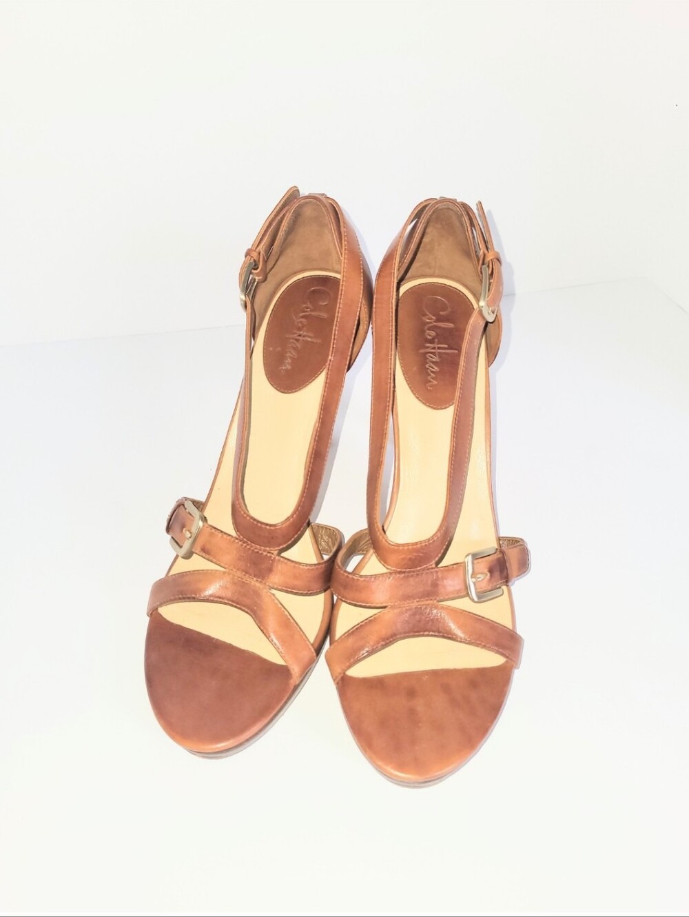 Cole Haan Nike Air Carma Air Hi Strappy Leather Stiletto Heels Size 10 - Picture 3 of 16
